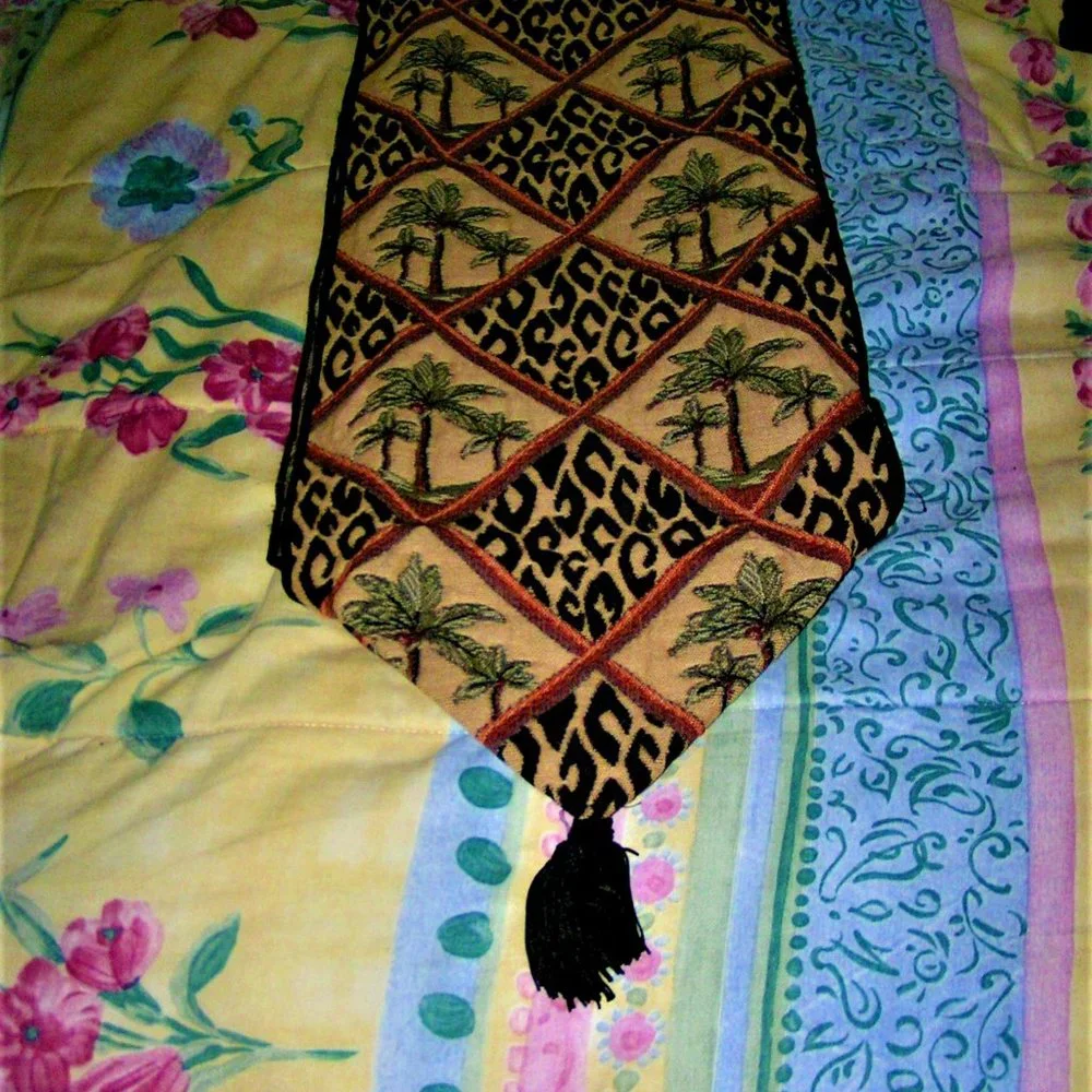 PALM AND LEOPARD TABLE RUNNER